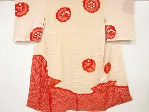 アンティーク　紋錦紗絞り花模様長襦袢